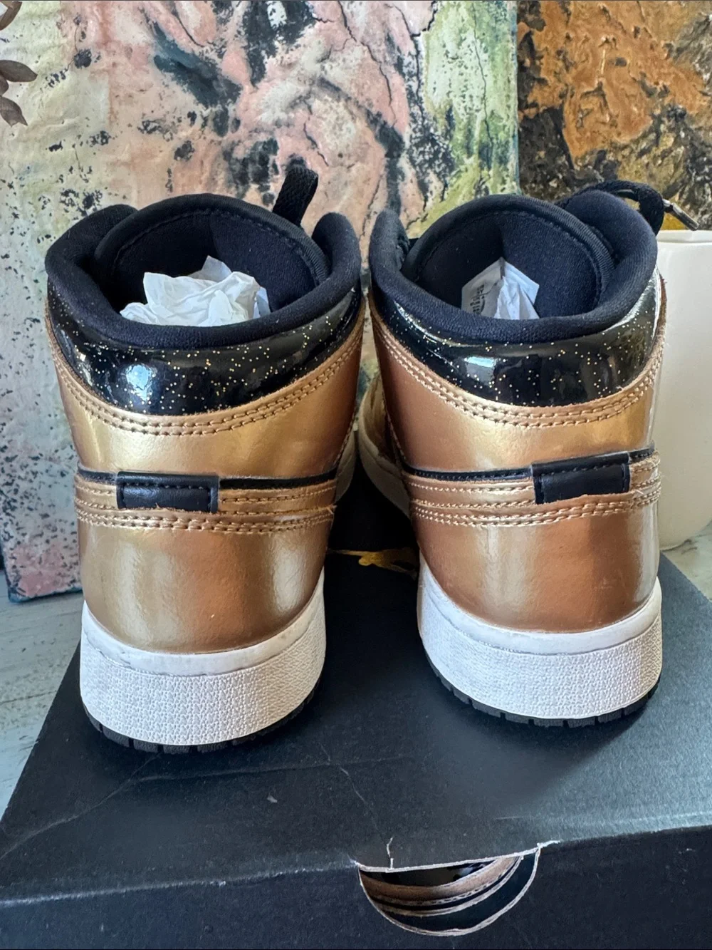 Air Jordan 1 Mid SE (GS) Black & Gold 5Y Black/Metallic Gold-white